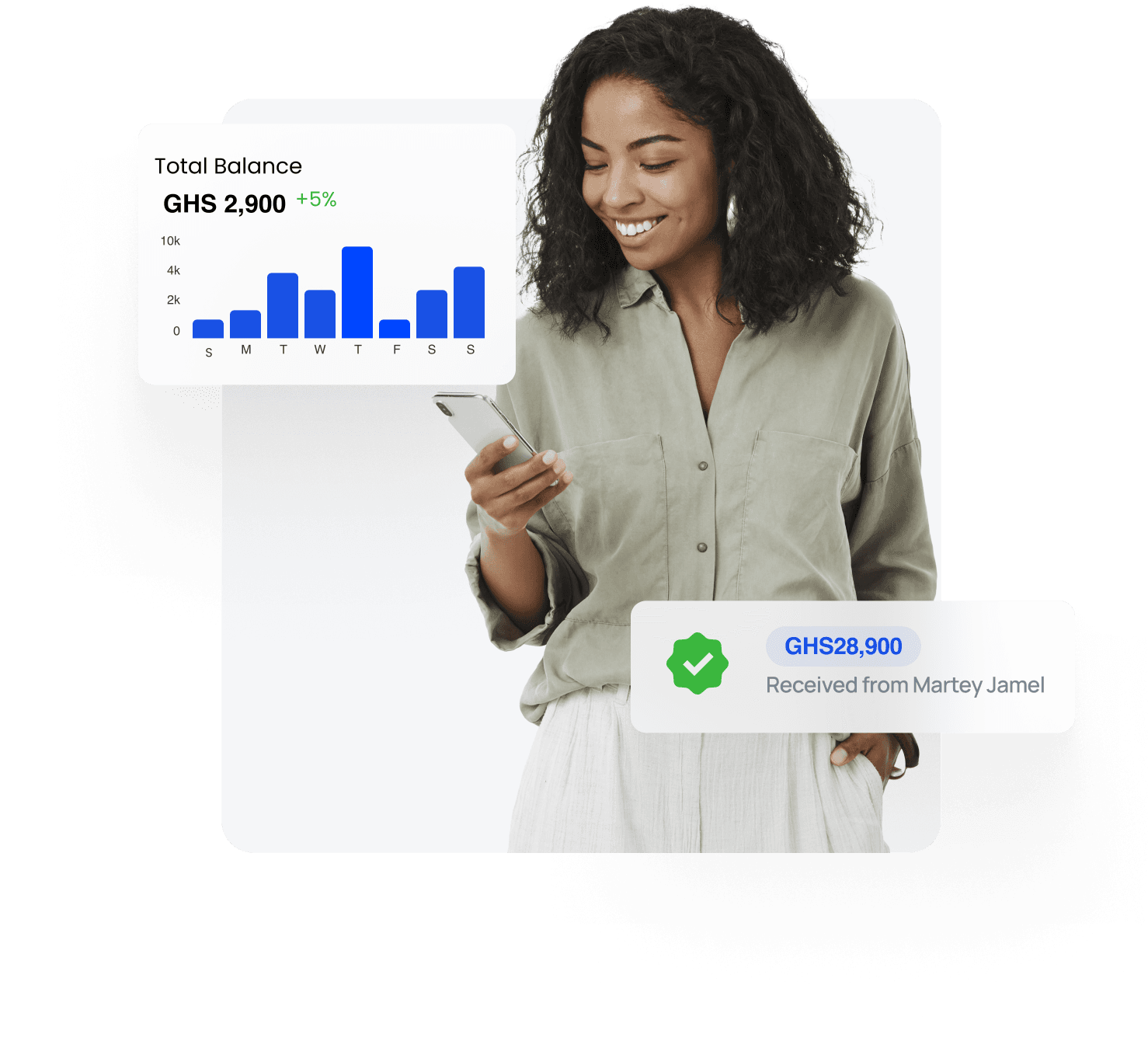 Person using Hala-Gh mobile app